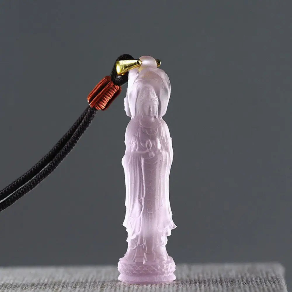Buddha Stones Avalokitesvara Buddha Liuli Harmony Necklace - BWOOOH - Pink(Necklace Length: 45cm) - Necklaces &amp; Pendants