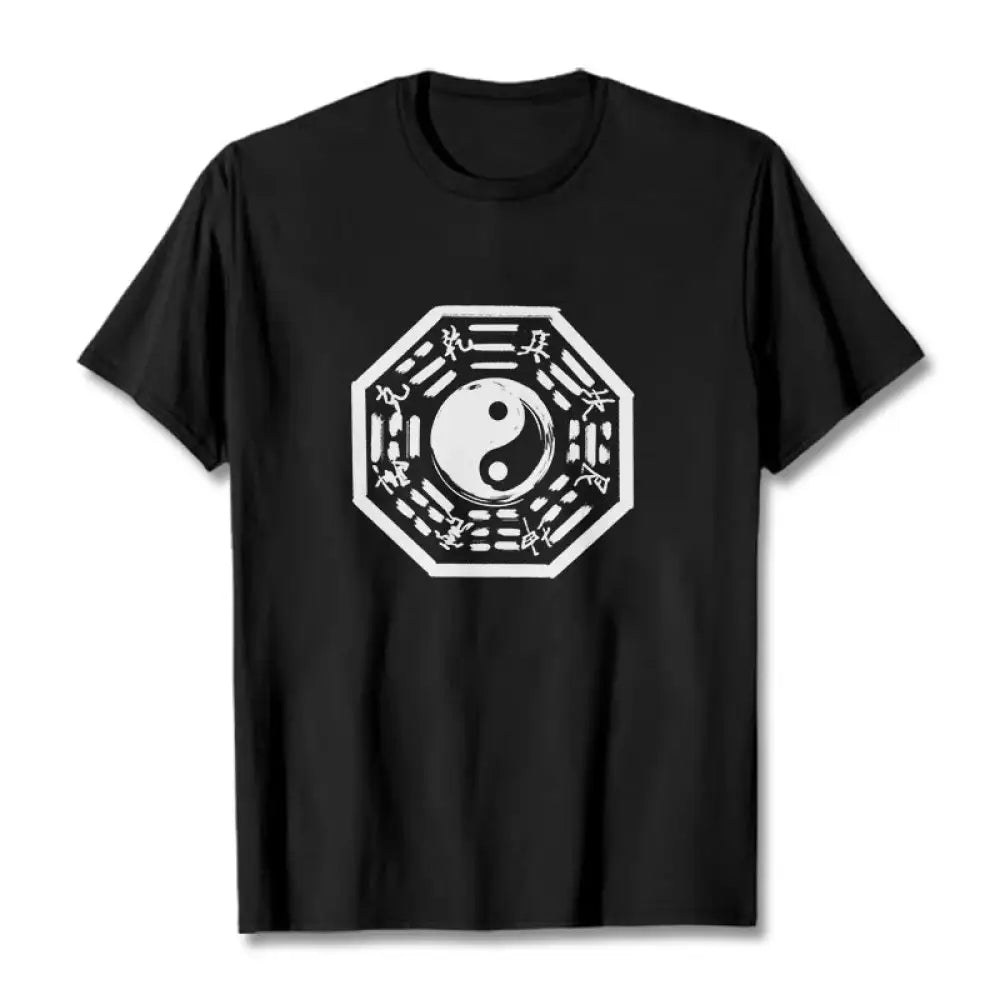 BWOOOH printed yoga pants - Ba Gua Pattern Cotton Tee T-shirt