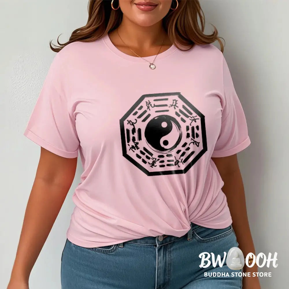 Buddha Stones Ba Gua Pattern Cotton Tee T-shirt - T-Shirts