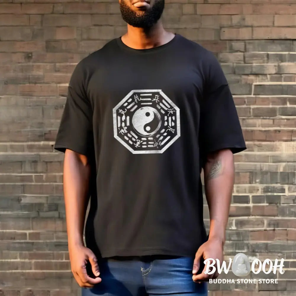 Buddha Stones Ba Gua Pattern Cotton Tee T-shirt - T-Shirts