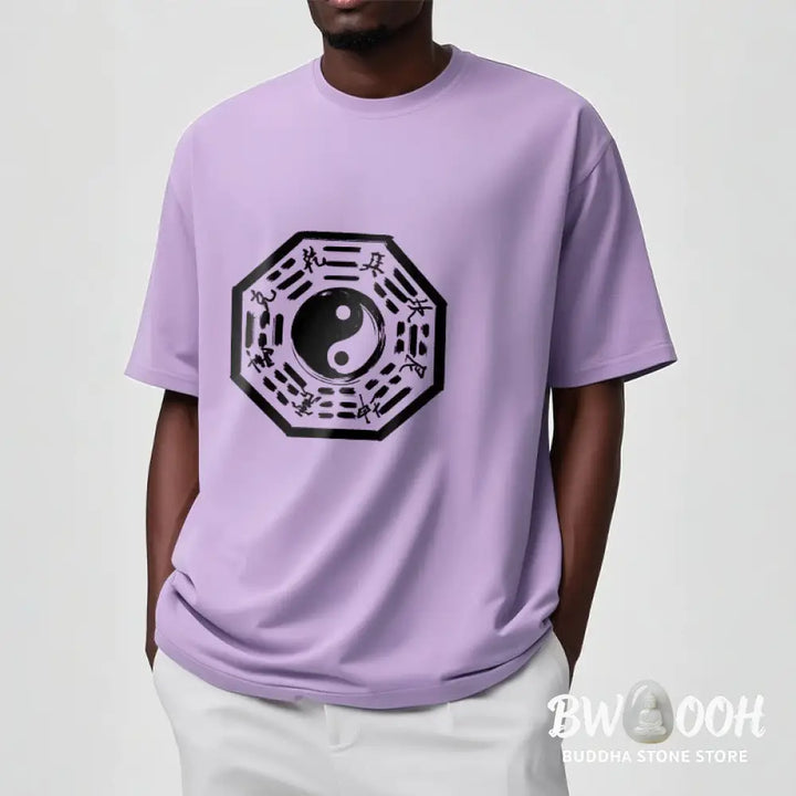 Buddha Stones Ba Gua Pattern Cotton Tee T-shirt - T-Shirts