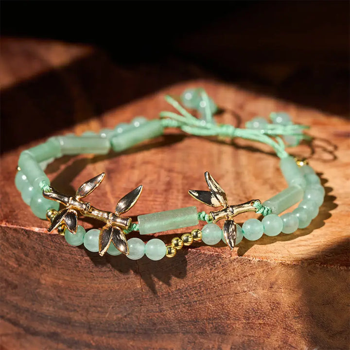 BWOOOH Bamboo Design Double Layer Green Aventurine Streng