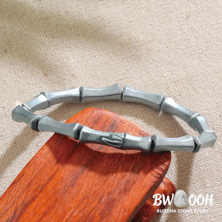Buddha Stones Bamboo Pattern Alloy Strength Bracelet - 16-19cm - Bracelet