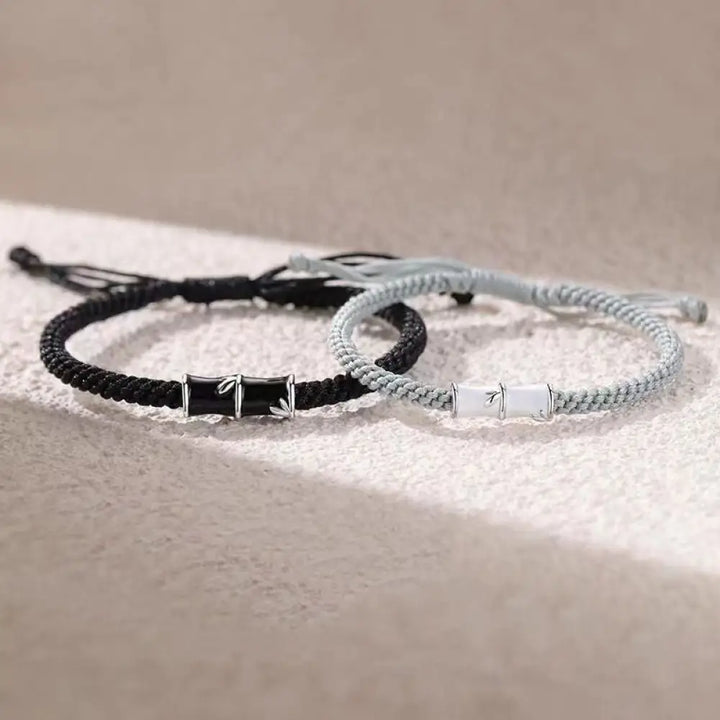 BWOOOH Bamboo Pattern Healing Couple Rope Bracelet - BWOOOH - 2Pcs Black Bamboo(Wrist Circumference