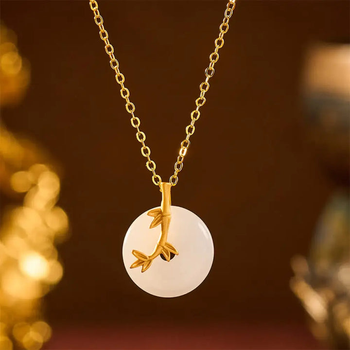 Buddha Stones Bamboo Peace Buckle Auspicious Necklace Pendant - BWOOOH - Bamboo Peace Buckle - Necklaces &amp; Pendants