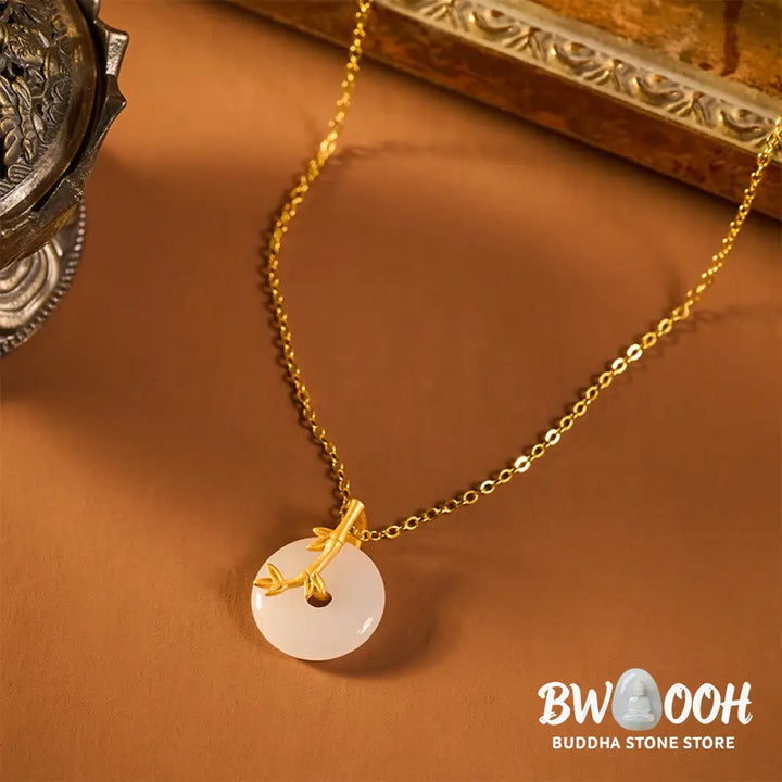 Buddha Stones Bamboo Peace Buckle Auspicious Necklace Pendant - BWOOOH - Bamboo Peace Buckle - Necklaces &amp; Pendants