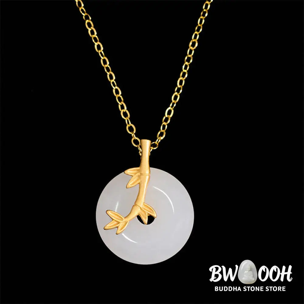 Buddha Stones Bamboo Peace Buckle Auspicious Necklace Pendant - BWOOOH - Bamboo Peace Buckle - Necklaces &amp; Pendants