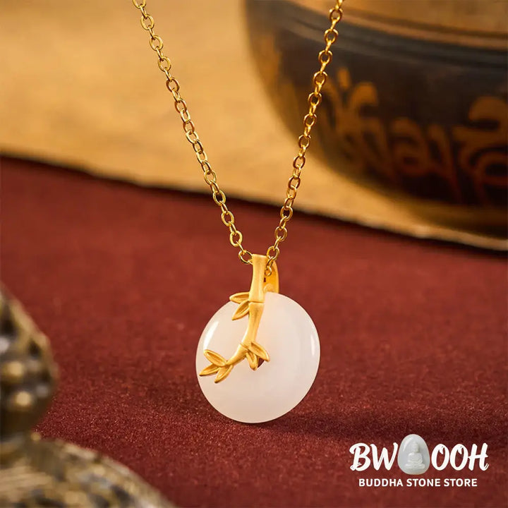 Buddha Stones Bamboo Peace Buckle Auspicious Necklace Pendant - BWOOOH - Bamboo Peace Buckle - Necklaces &amp; Pendants