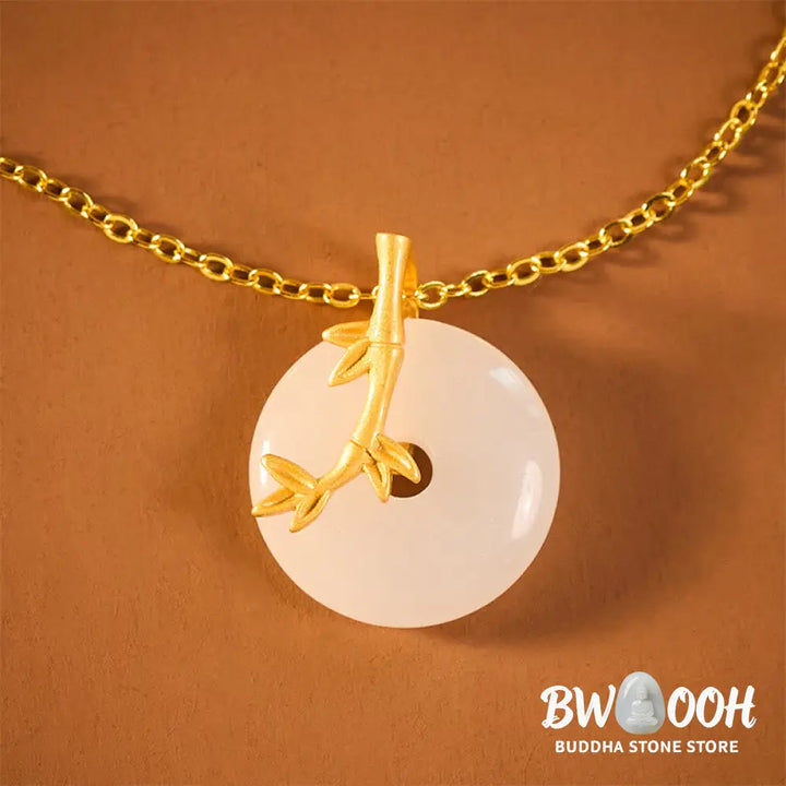 Buddha Stones Bamboo Peace Buckle Auspicious Necklace Pendant - BWOOOH - Bamboo Peace Buckle - Necklaces &amp; Pendants
