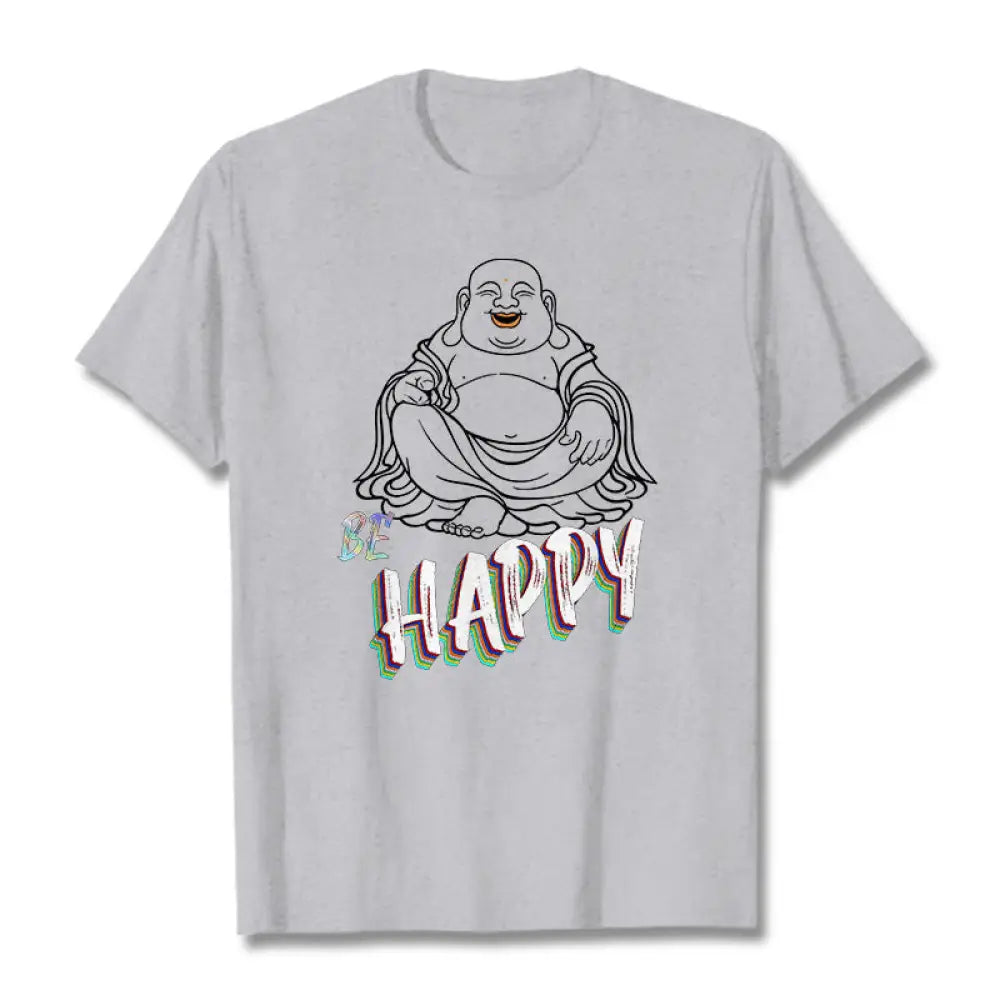 BWOOOH printed yoga pants - BE HAPPY Laughing Buddha Tee T-shirt