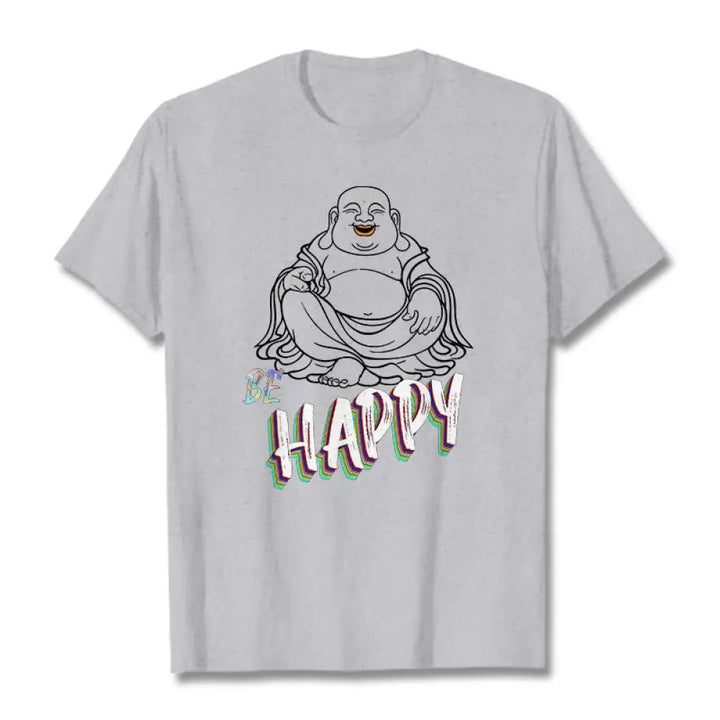 BWOOOH printed yoga pants - BE HAPPY Laughing Buddha Tee T-shirt