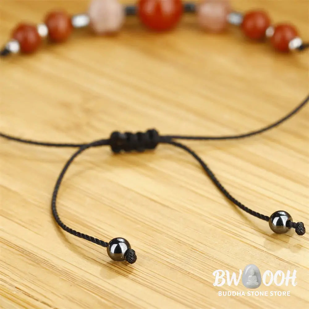 Buddha Stones Believe You Can Carnelian Red Jasper Hematite Sun Stone Positive Bracelet - BWOOOH - Believe You