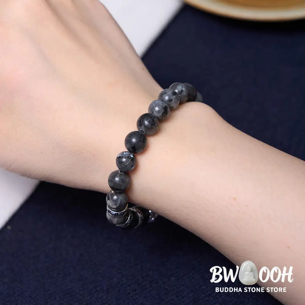 Buddha Stones Black Glitter Stone PiXiu Power Bracelet - BWOOOH - Black Glitter Stone(Wrist Circumference 14-16cm)