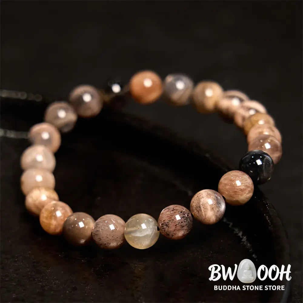 Buddha Stones Black Moonstone Soothing Bracelet - BWOOOH - Black Moonstone(Wrist Circumference: 14-16cm) - Bracelet