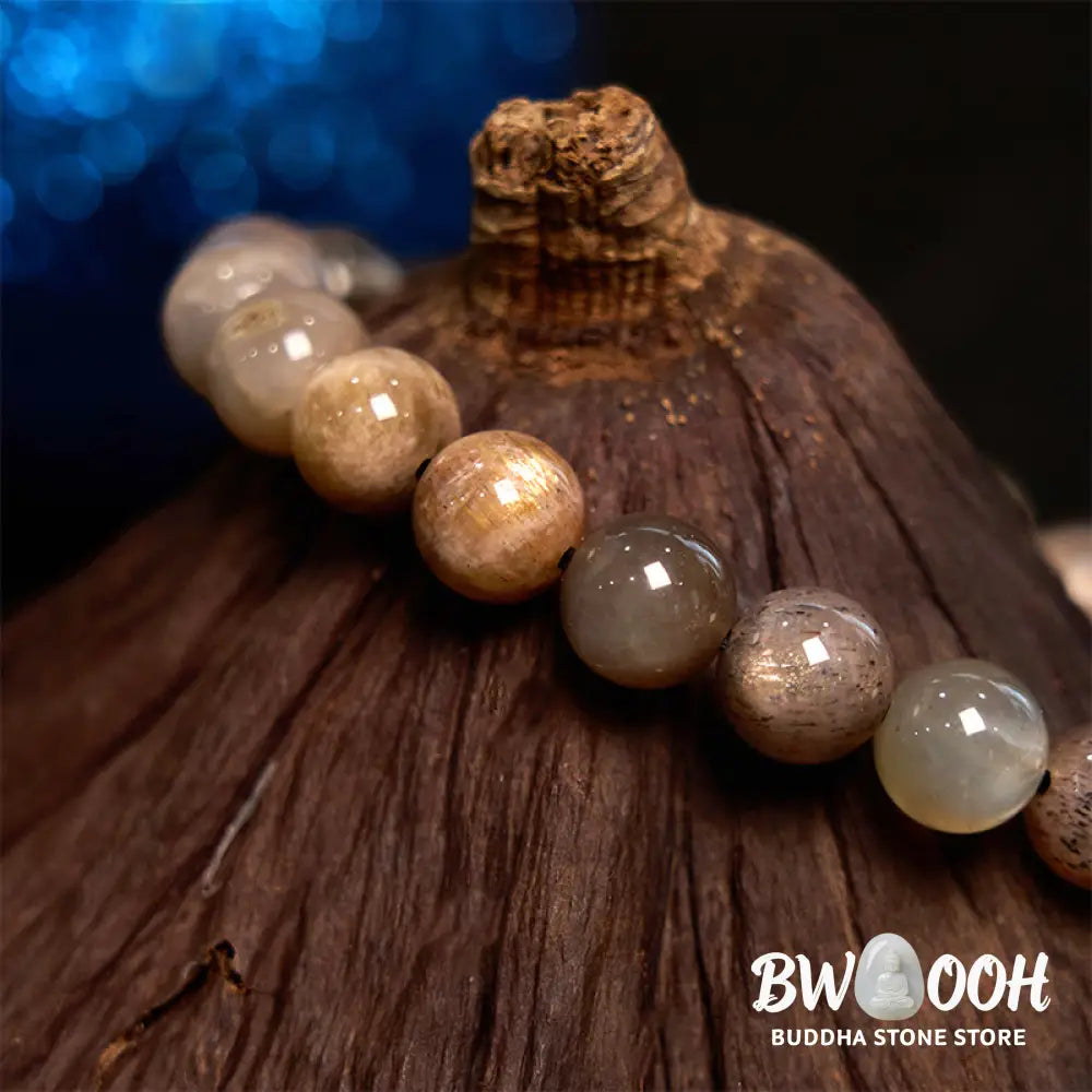 Buddha Stones Black Moonstone Soothing Bracelet - BWOOOH - Black Moonstone(Wrist Circumference: 14-16cm) - Bracelet