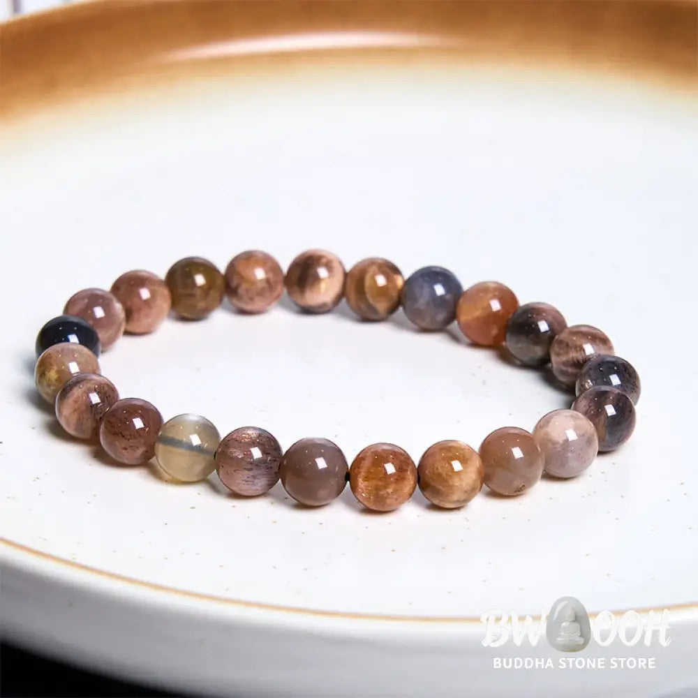 Buddha Stones Black Moonstone Soothing Bracelet - BWOOOH - Black Moonstone(Wrist Circumference: 14-16cm) - Bracelet