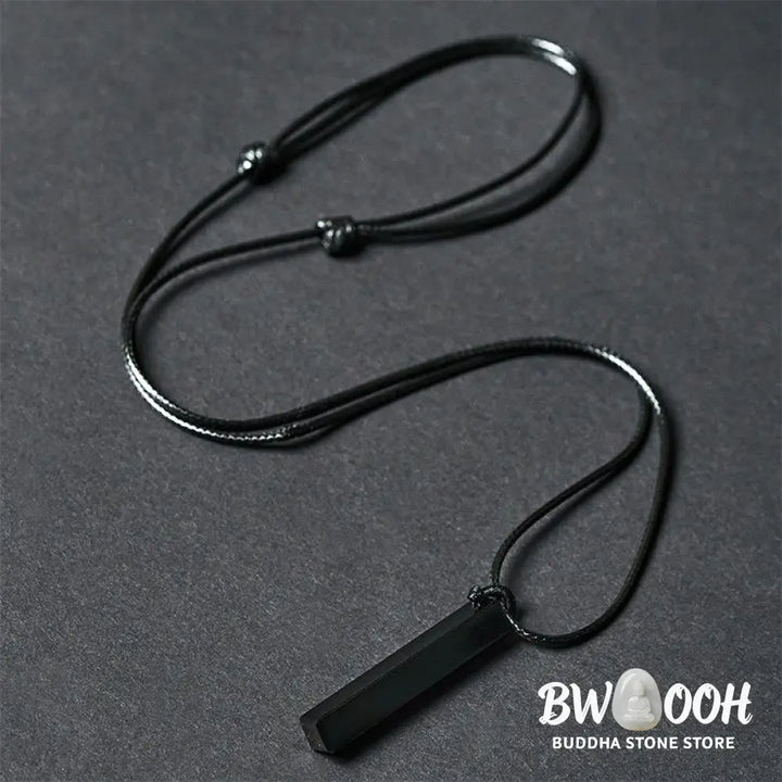 Buddha Stones Black Obsidian Blue Sandstone Transformation Necklace Pendant - BWOOOH - Necklaces &amp; Pendants