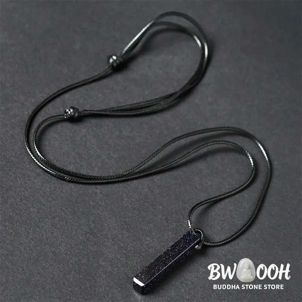 Buddha Stones Black Obsidian Blue Sandstone Transformation Necklace Pendant - BWOOOH - Necklaces &amp; Pendants