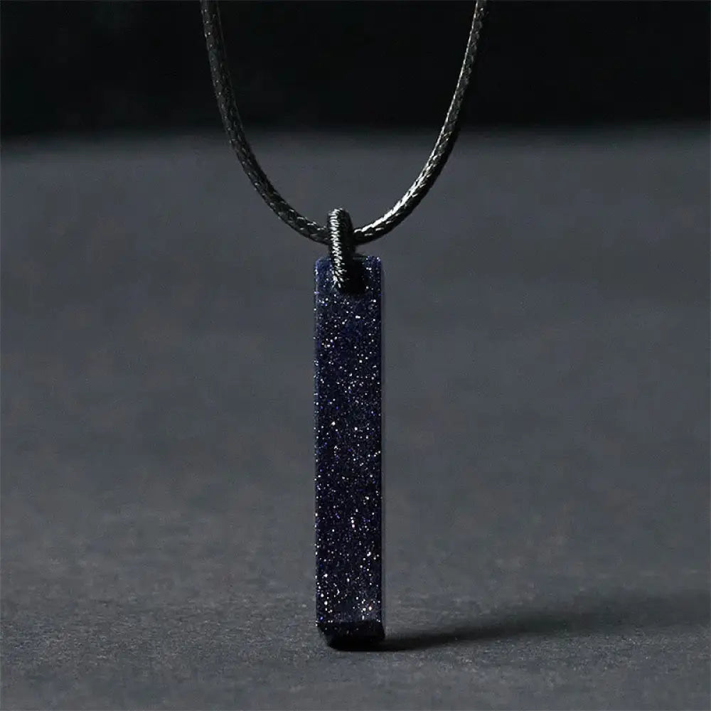 Buddha Stones Black Obsidian Blue Sandstone Transformation Necklace Pendant - BWOOOH - Blue Sandstone - Necklaces &amp;