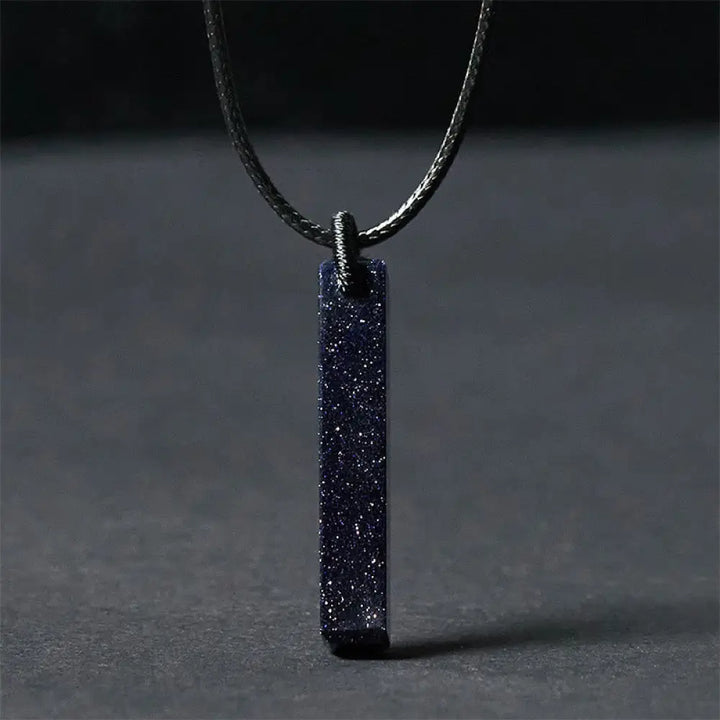Buddha Stones Black Obsidian Blue Sandstone Transformation Necklace Pendant - BWOOOH - Blue Sandstone - Necklaces &amp;