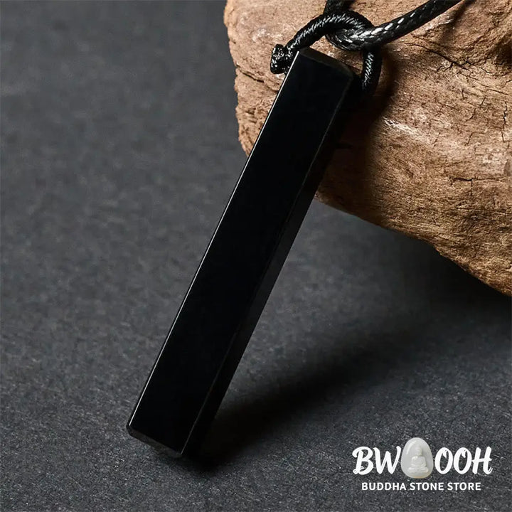 Buddha Stones Black Obsidian Blue Sandstone Transformation Necklace Pendant - BWOOOH - Necklaces &amp; Pendants