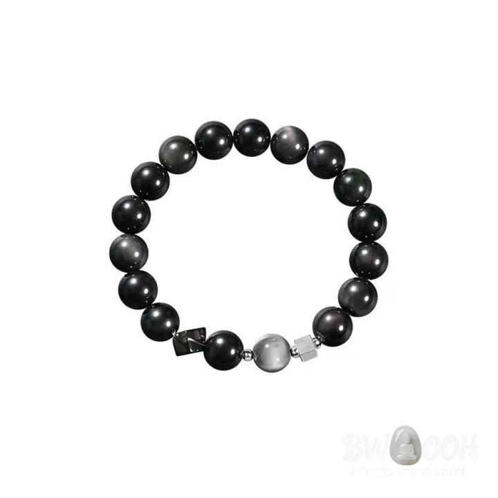Buddha Stones Black Obsidian Eagle’s Eye Stone Gold Sheen Obsidian Tiger’s Eye Strength Bracelet - BWOOOH - Bracelet