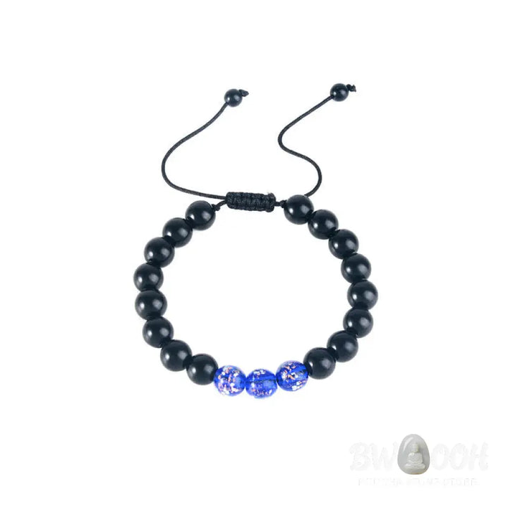 Buddha Stones Black Obsidian Luminous Glowstone Strength Bracelet - Bracelet