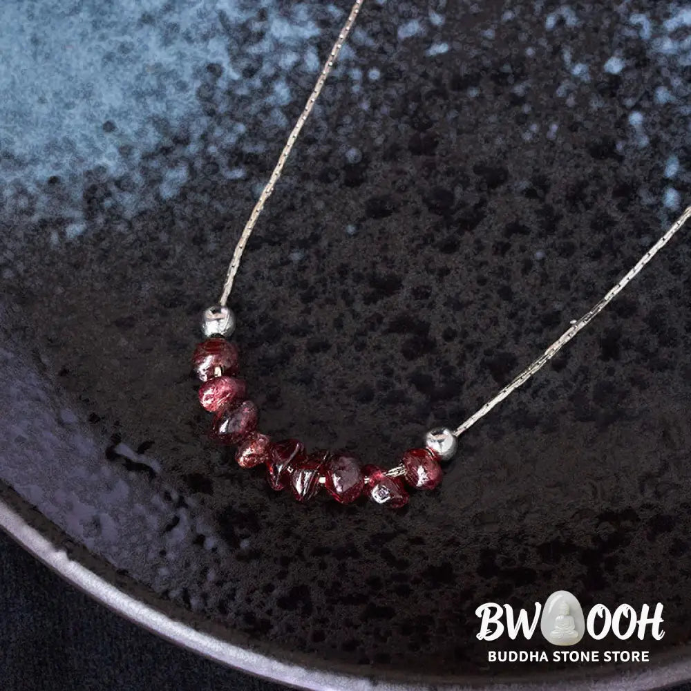 Buddha Stones Black Obsidian Smoky Quartz Garnet Aquamarine Strawberry Quartz Pink Crystal Strength Necklace Pendant