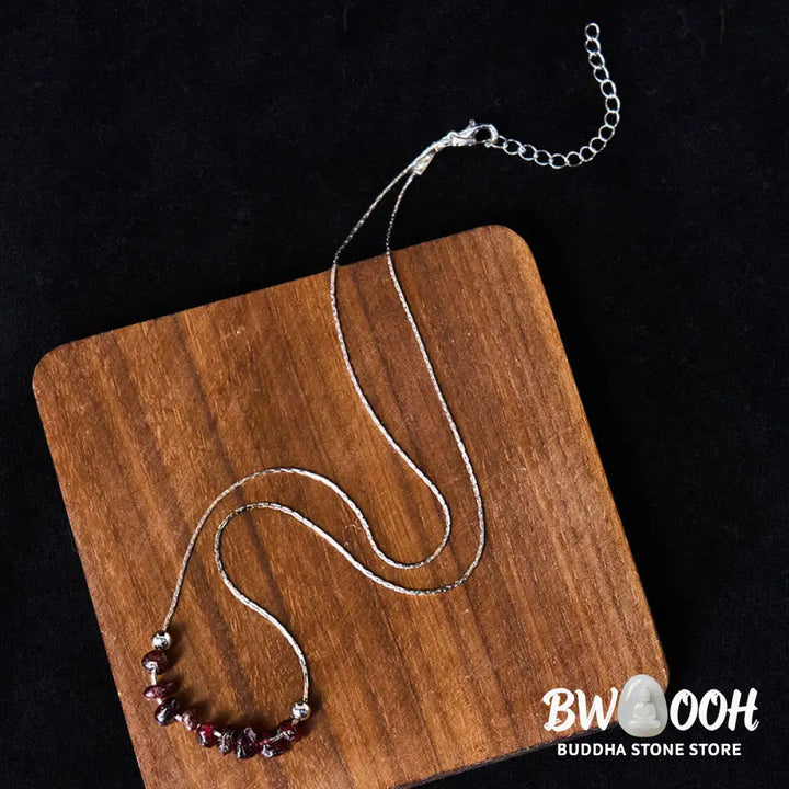 Buddha Stones Black Obsidian Smoky Quartz Garnet Aquamarine Strawberry Quartz Pink Crystal Strength Necklace Pendant