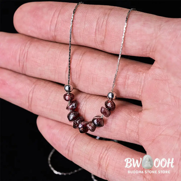 Buddha Stones Black Obsidian Smoky Quartz Garnet Aquamarine Strawberry Quartz Pink Crystal Strength Necklace Pendant