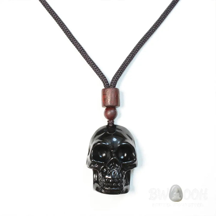 Buddha Stones Black Obsidian String Skeleton Fulfilment Necklace Pendant - BWOOOH - Black Obsidian Skeleton - Necklaces