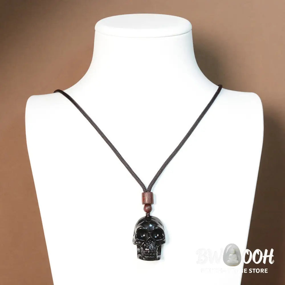Buddha Stones Black Obsidian String Skeleton Fulfilment Necklace Pendant - BWOOOH - Black Obsidian Skeleton - Necklaces
