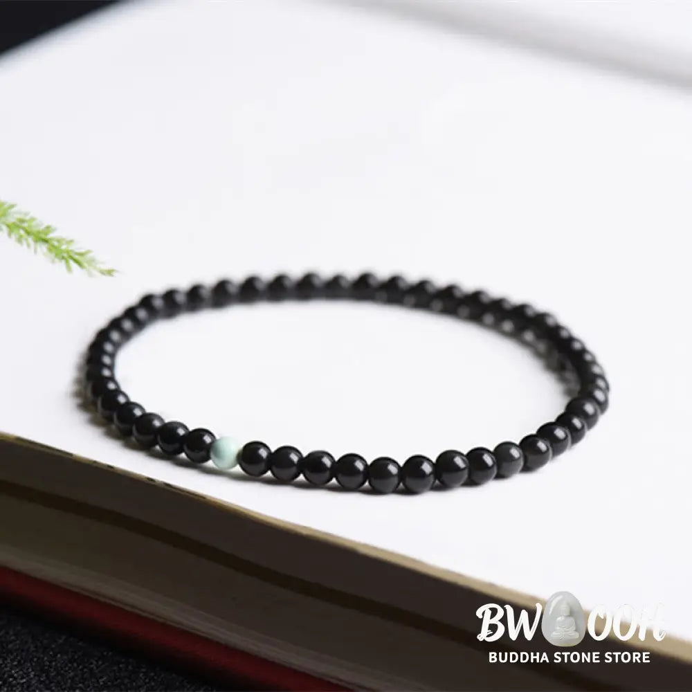 Buddha Stones Black Obsidian Turquoise Strength Fulfilment Bracelet - Black Obsidian Turquoise(Wrist