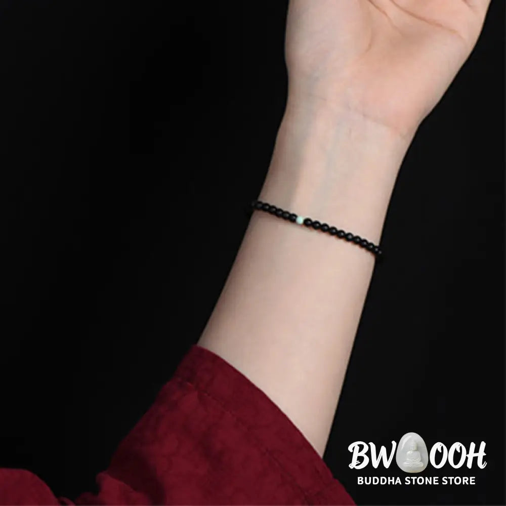 Buddha Stones Black Obsidian Turquoise Strength Fulfilment Bracelet - Black Obsidian Turquoise(Wrist