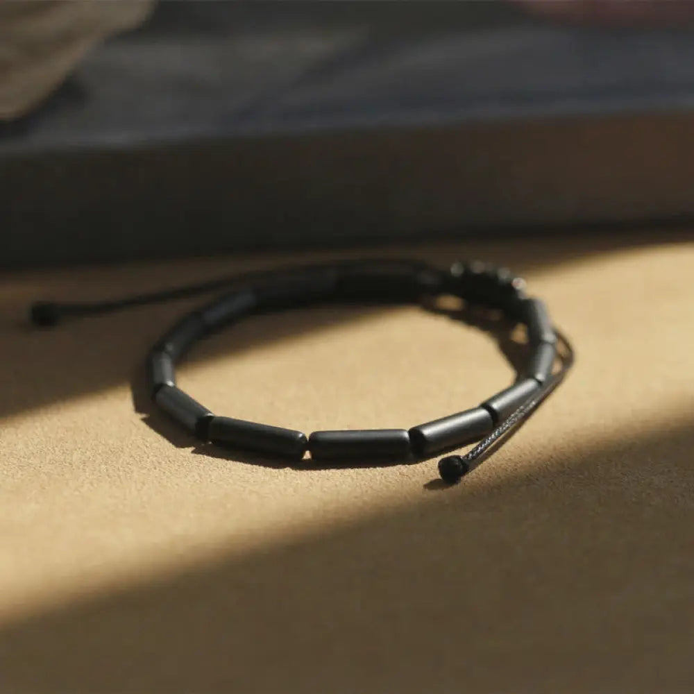 Buddha Stones Black Onyx Bead Support Protection Bracelet - BWOOOH - Black Onyx 10 Beads Bracelet(Wrist Circumference