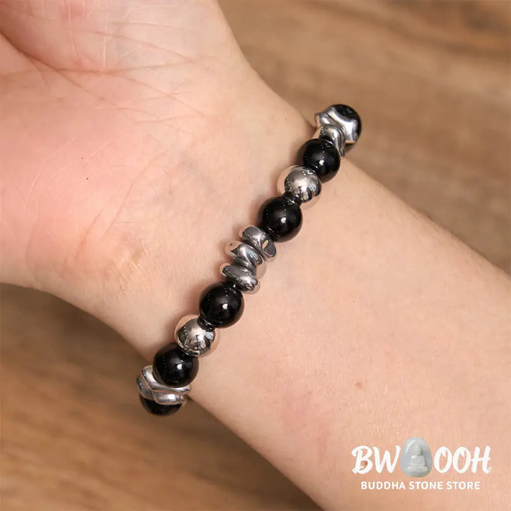 Buddha Stones Black Onyx Fortune Bracelet - BWOOOH - Black Onyx(Wrist Circumference: 18-18.5cm) - Bracelet