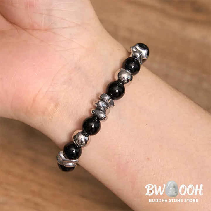 Buddha Stones Black Onyx Fortune Bracelet - BWOOOH - Black Onyx(Wrist Circumference: 18-18.5cm) - Bracelet