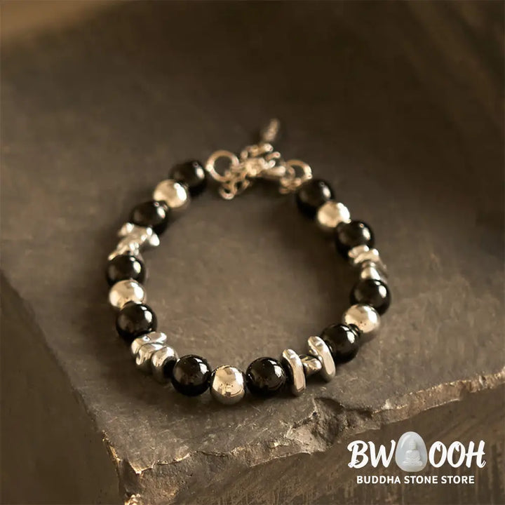 Buddha Stones Black Onyx Fortune Bracelet - BWOOOH - Black Onyx(Wrist Circumference: 18-18.5cm) - Bracelet