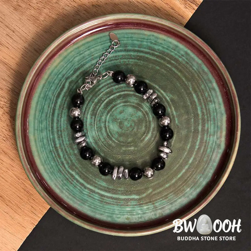 Buddha Stones Black Onyx Fortune Bracelet - BWOOOH - Black Onyx(Wrist Circumference: 18-18.5cm) - Bracelet