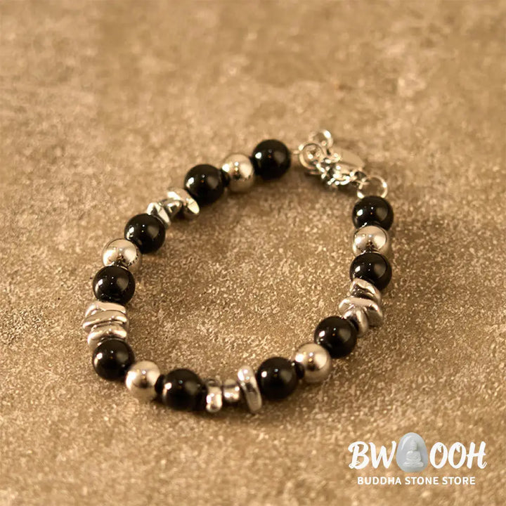 Buddha Stones Black Onyx Fortune Bracelet - BWOOOH - Black Onyx(Wrist Circumference: 18-18.5cm) - Bracelet