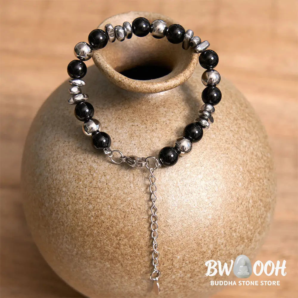 Buddha Stones Black Onyx Fortune Bracelet - BWOOOH - Black Onyx(Wrist Circumference: 18-18.5cm) - Bracelet