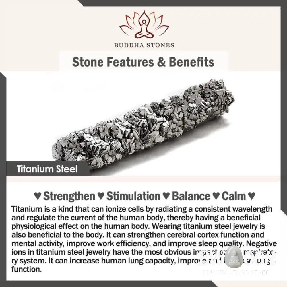Buddha Stones Black Onyx Lazurite Lapis Lazuli Titanium Steel Positive Self Care Leather Bracelet - Black Onyx