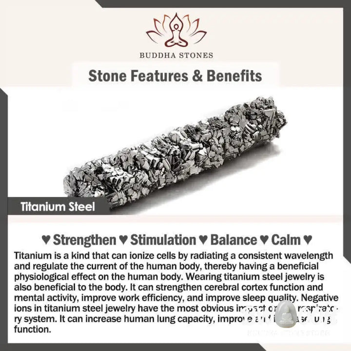 Buddha Stones Black Onyx Lazurite Lapis Lazuli Titanium Steel Positive Self Care Leather Bracelet - Black Onyx