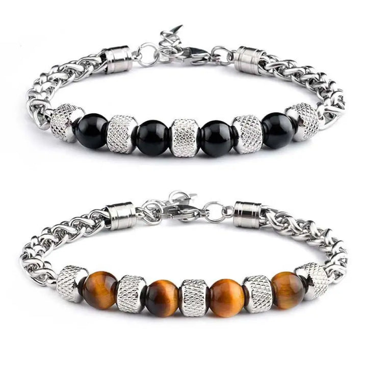 BWOOOH Black Onyx Tiger Eye Bead Courage Bracelet - BWOOOH - Bracelet