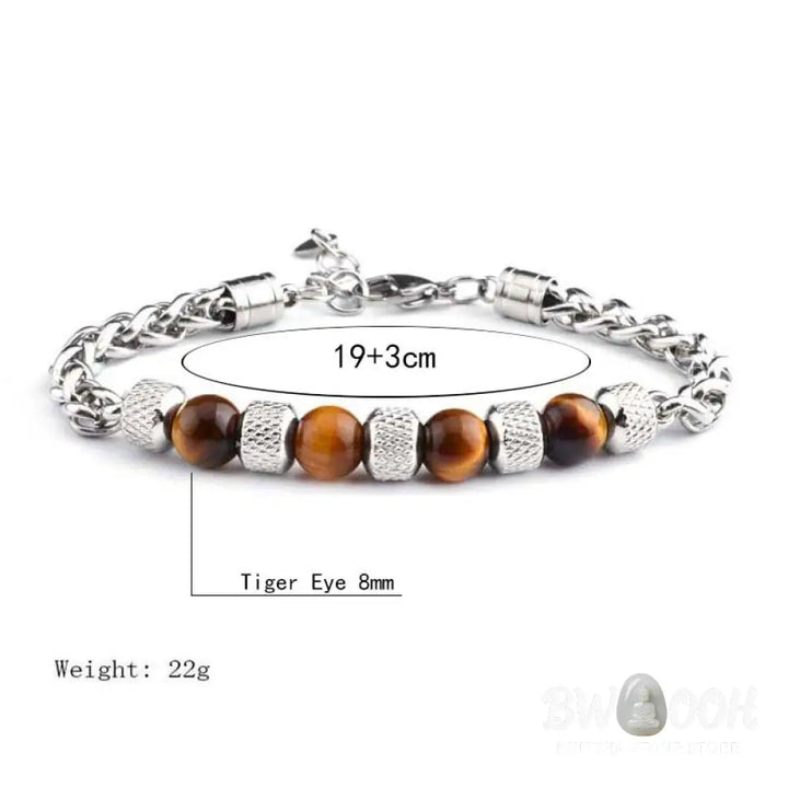 Buddha Stones Black Onyx Tiger Eye Bead Courage Bracelet - BWOOOH - Bracelet