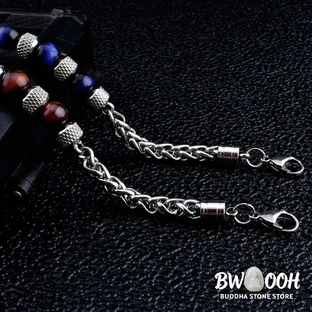 Buddha Stones Black Onyx Tiger Eye Bead Courage Bracelet - BWOOOH - Bracelet