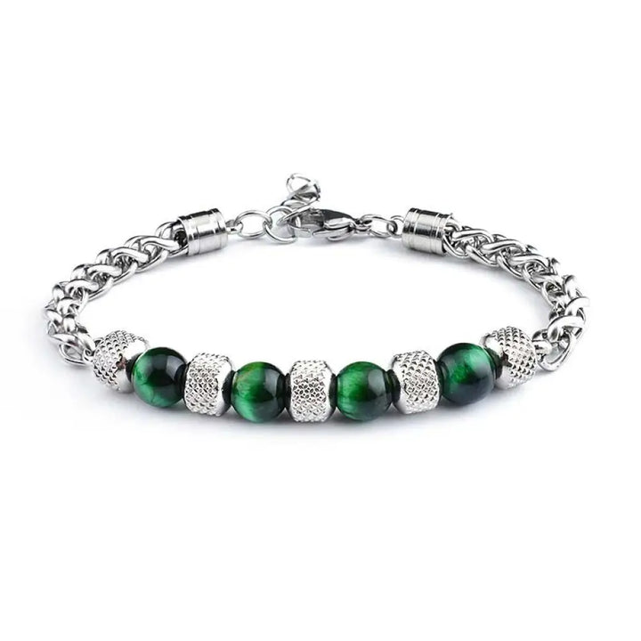 Buddha Stones Black Onyx Tiger Eye Bead Courage Bracelet - BWOOOH - Green Tiger Eye 8mm - Bracelet
