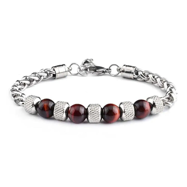 Buddha Stones Black Onyx Tiger Eye Bead Courage Bracelet - BWOOOH - Red Tiger Eye 8mm - Bracelet