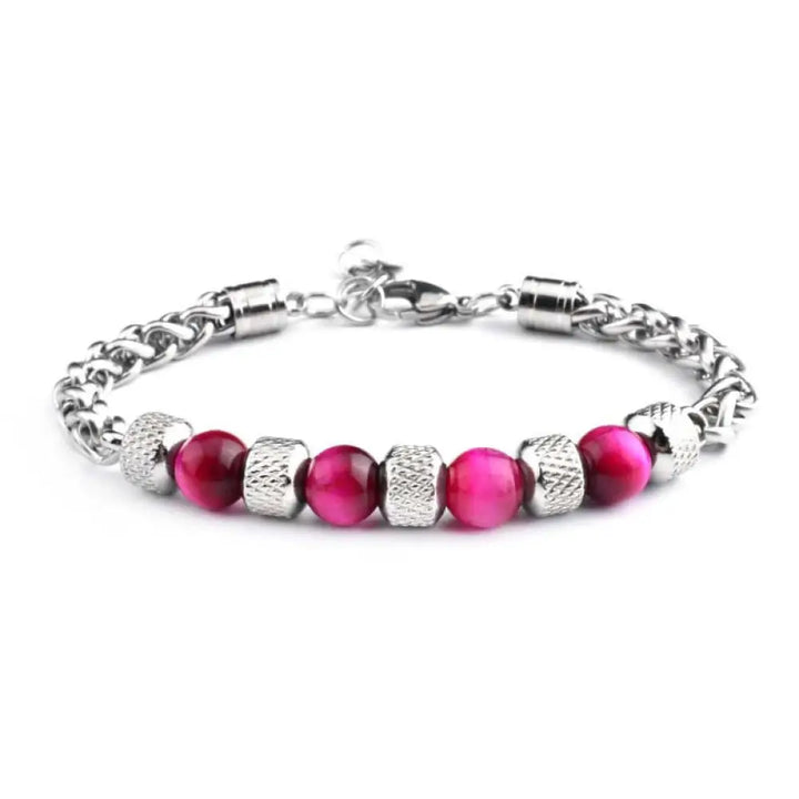 Buddha Stones Black Onyx Tiger Eye Bead Courage Bracelet - BWOOOH - Rose Red Tiger Eye 8mm - Bracelet