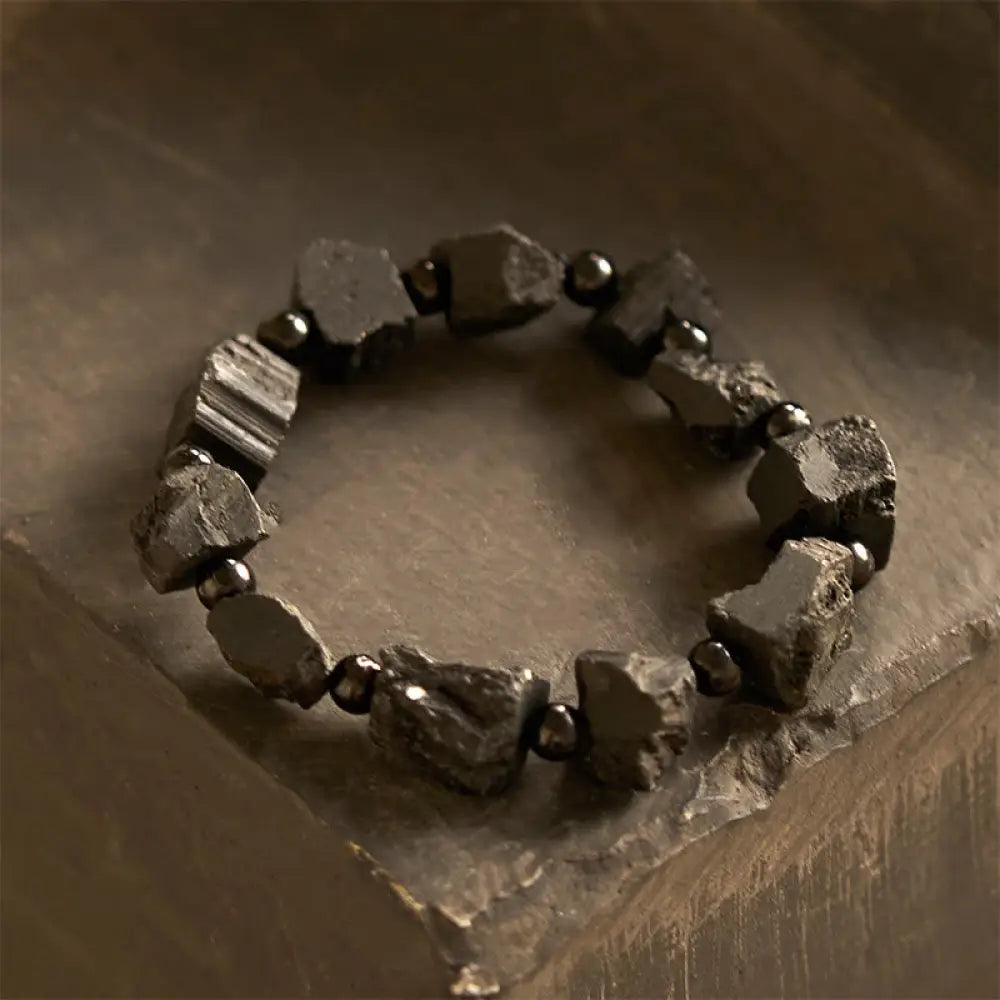 BWOOOH Black Tourmaline Irregular Stone Positive Bracelet - BWOOOH - Black Tourmaline(Wrist Circumference: